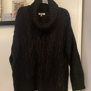 Jennifer Lopez Black Cowl Neck Sweater